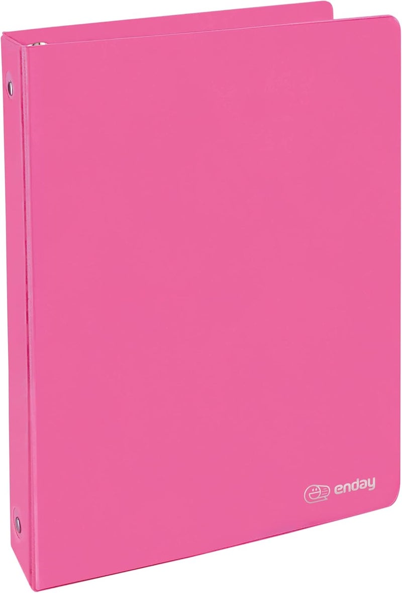 Enday 1 Inch 3 Ring Binder 1” Binder Pink Clear View Cover with 2 Inside Pockets, Colored School Supplies Office and Home Binders – by - Image 1